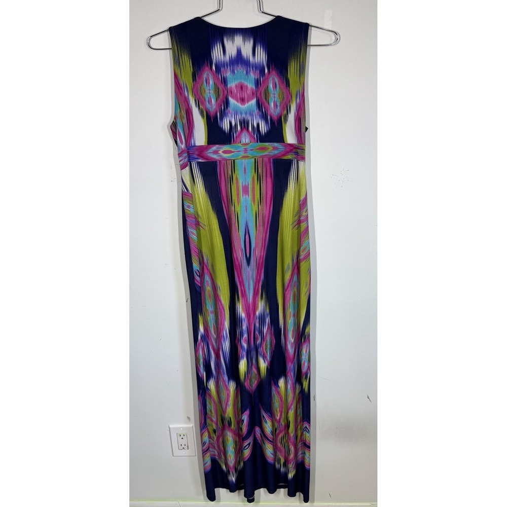 Chicos Sleeveless Ikat Print Twist Front V-Neck Maxi Dress Multicolor Womens L - Picture 4 of 13